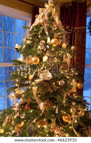 Snowy Indoor Christmas Tree