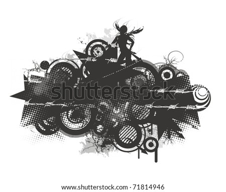 Abstract background with dark angel