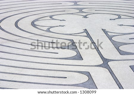 The mazelike labyrinth with its roots in Greek mythology.