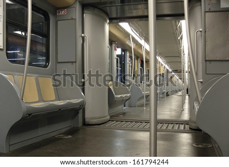 underground train, empty modern wagon
