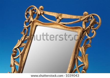 old golden frame of a mirror