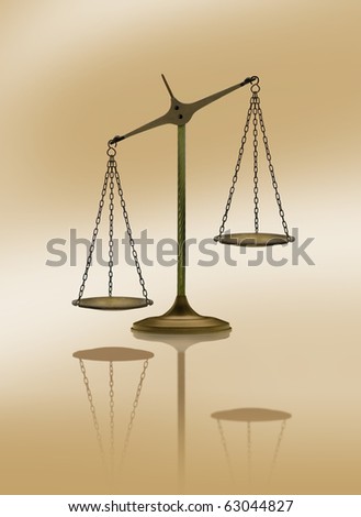 metal weight balance, conceptual image of different position of the arms