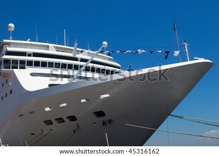 Passenger Cruise ship anchored in the harbor