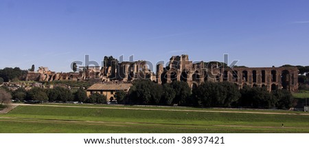 Rome - Palatine Hill - view of bath of Septimius Severus