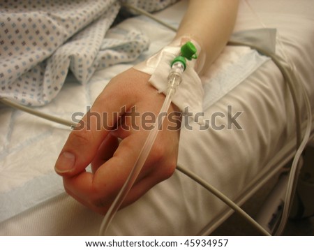 Woman arm with infusion.