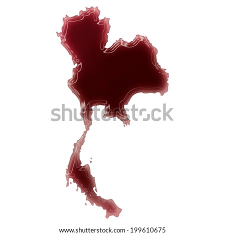 Pool of blood (or wine) that formed the shape of Thailand. (series)
