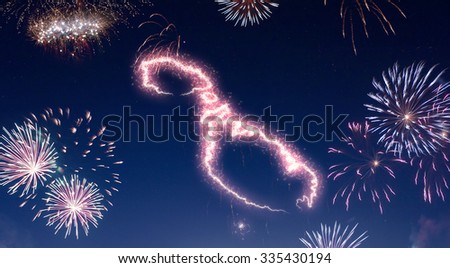 A dark night sky with a sparkling red firecracker in the shape of Malta composed into.(series)