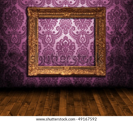 Room interior - ornate frame on the wall
