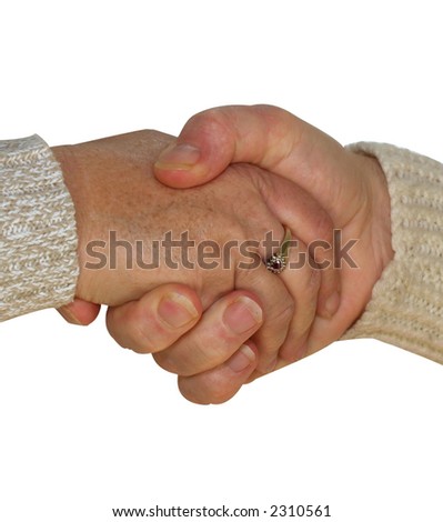 协议在朋友之间由握手显示 商业图片: 231056