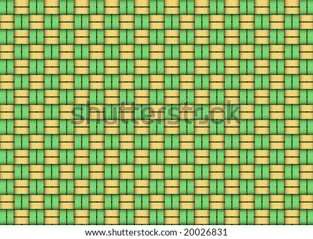 Woven table cloth design in gold and green