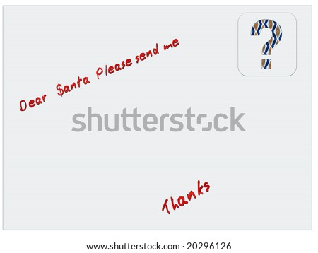 Dear Santa letter with a dollar sign