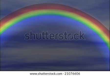 Summer rainbow background in a cloudy sky