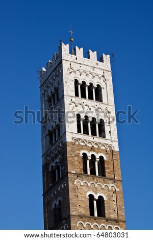 Tower of St Martins Cathedral. Lucca, Italy