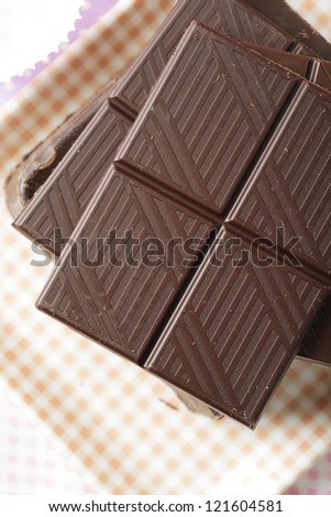 Chocolate pieces isolated