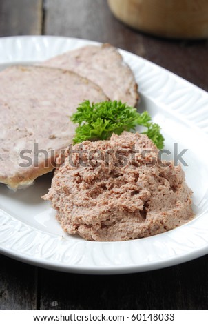 Liver pate on dish