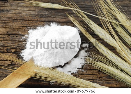 Flour in spoon