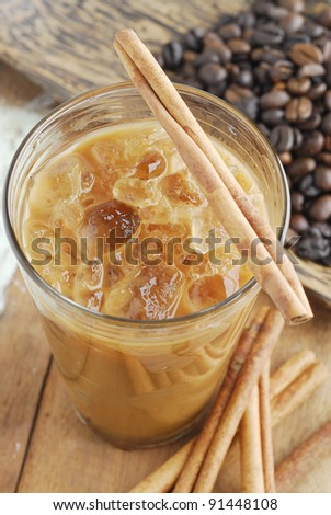 Iced Coffee drink with cinnamon