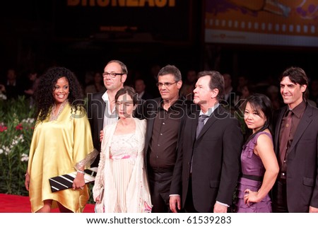 VENICE, ITALY - SEPTEMBER 8: cast ensamble on red carpet for movie premiere of \