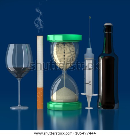 brains injected with sand in the hourglass because of the bad habits