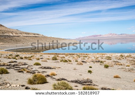 Prolonged drought has reduced the water level at Nevada\'s Walker Lake to record low levels.
