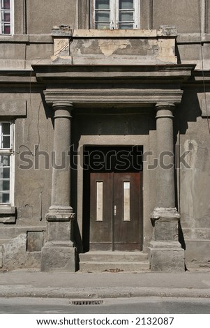 entrance of a rather old building in Novi Sad, Serbia