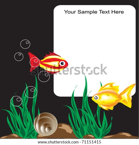 Beautiful background with small small fishes it is possible to place any text
