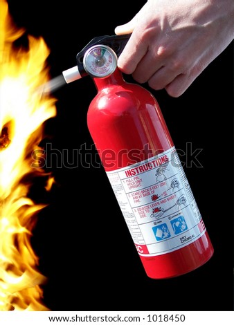 Extinguisher and fire