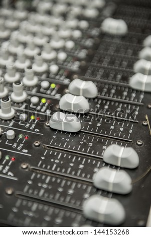 A Close Up Photo of a Multi Channel Sound Mixer