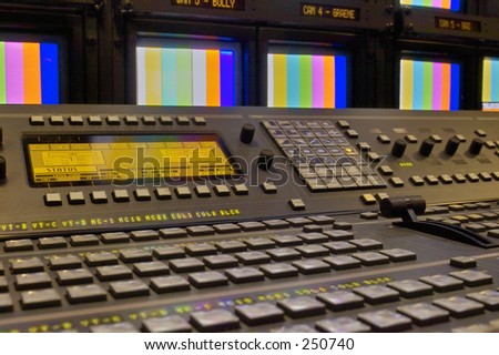 Video Control Mixing Desk as used for Television Broadcasting