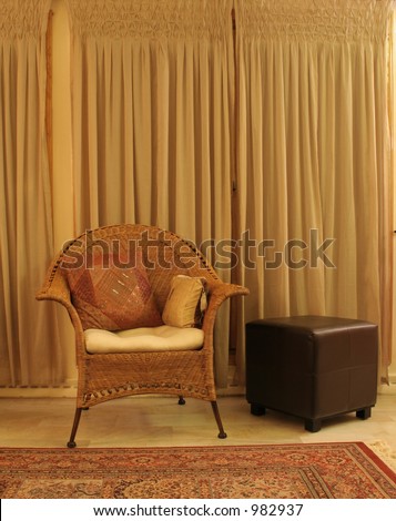 New silky curtains helped create this living room scene