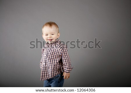 Boy in button down shirt