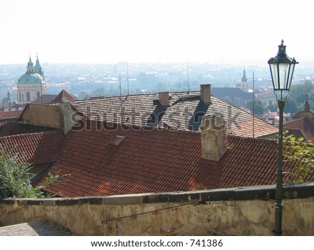 Prague Roofs & Street Light