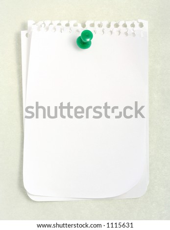White notebook paper against gray background (with clipping path)