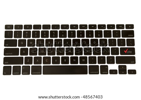 A Vote Symbol Replaces The Enter Key On A Modern Isolated A Vote Symbol Replaces The Enter Key On A Modern Isolated
