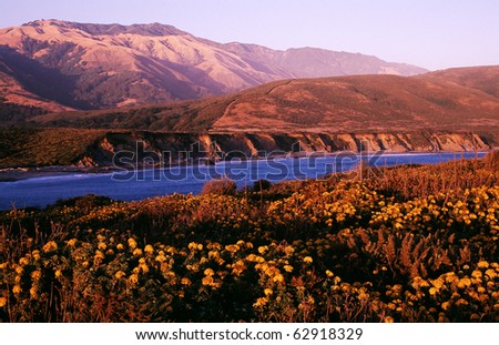 California coastal mountains at Big Sur