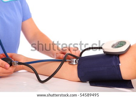 checking blood pressure