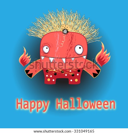 bright background funny monsters for a holiday Halloween