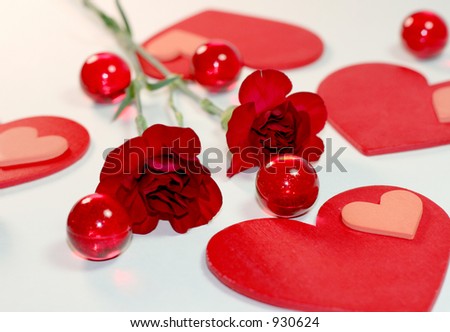 Srce  - Page 19 Stock-photo-romantic-hearts-and-red-carnations-with-bath-beads-on-a-white-background-930624