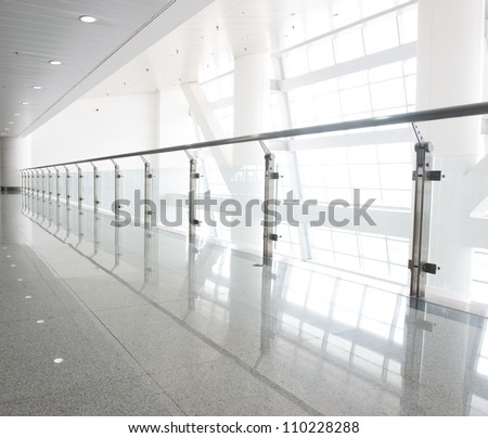 Glass Corridor In Office Centre
