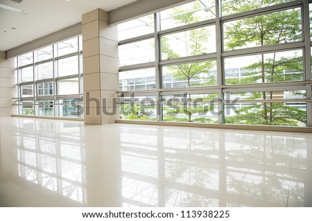 Empty Corridor In The Modern Office Building.