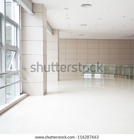 Empty Corridor In The Modern Office Building.