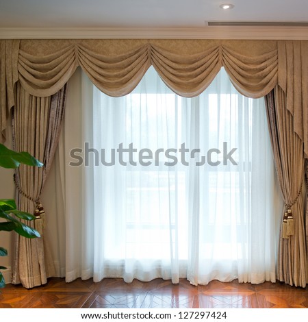 Luxury Curtain With A Copy-Space In The Middle