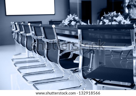 Conference Table And Chairs In Meeting Room
