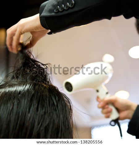 Asian woman at the hairdresser salon