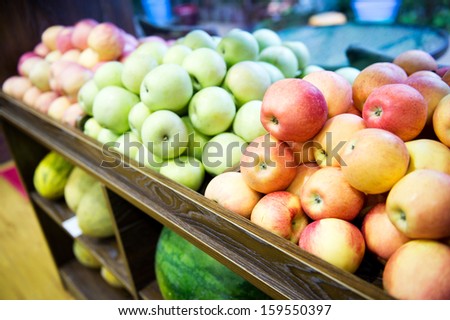 Fresh fruits at a fruit store.