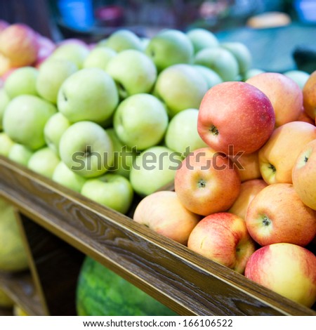 Fresh fruits at a fruit store.