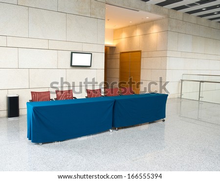 Empty Reception Area In Conference Center.