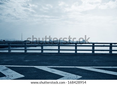 Road side view on sky background.