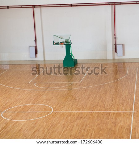 basketball court, school gym indoor.