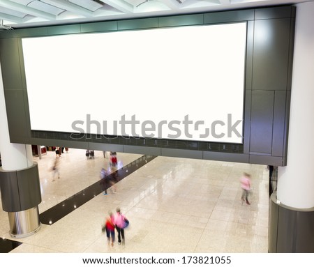 Blank billboard at the airport.